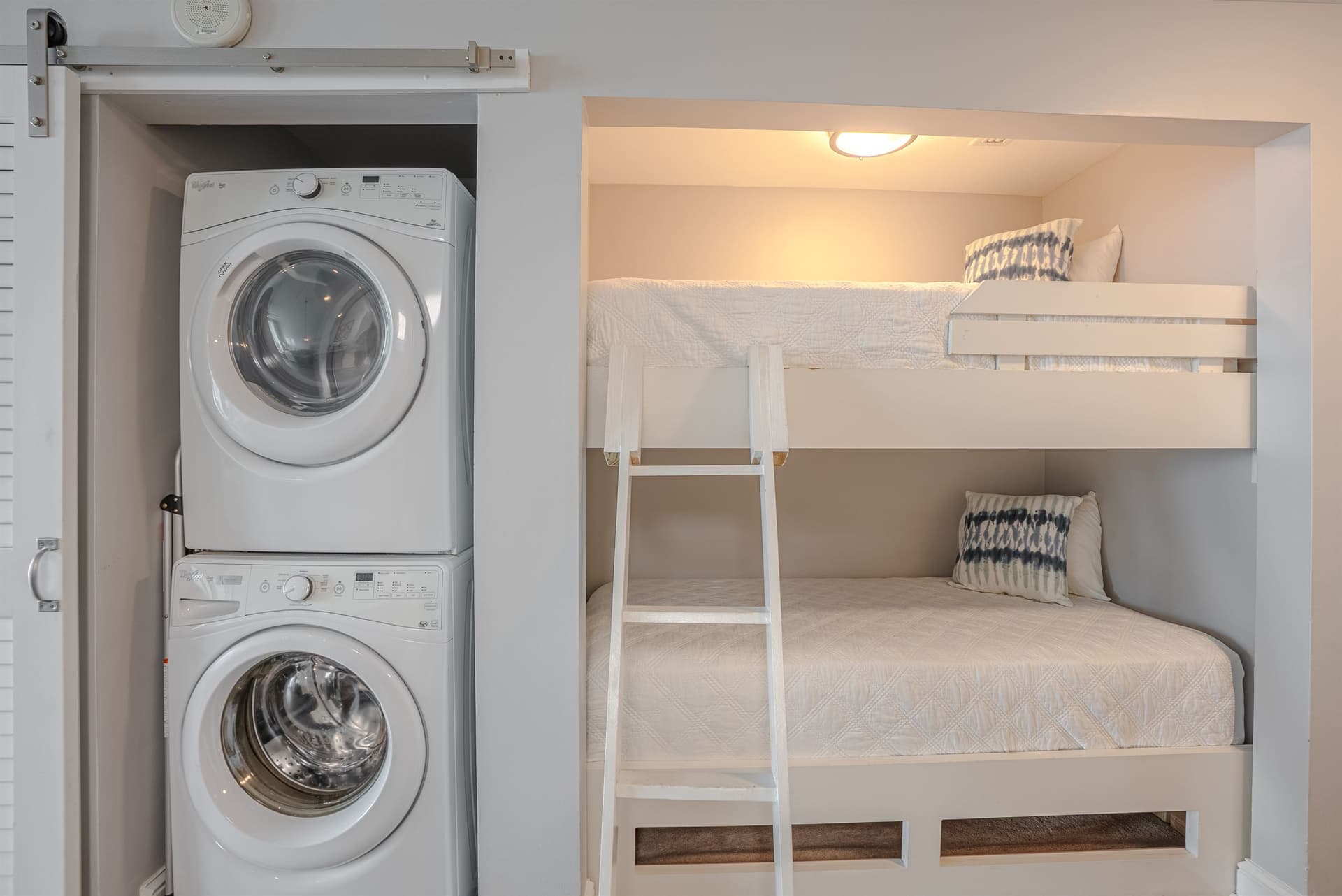 Bunk room with two sets of bunk beds