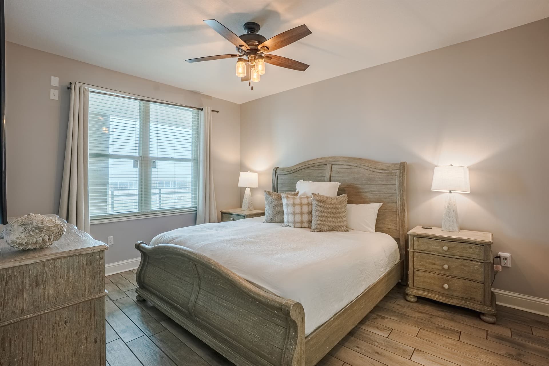 Primary bedroom with king bed