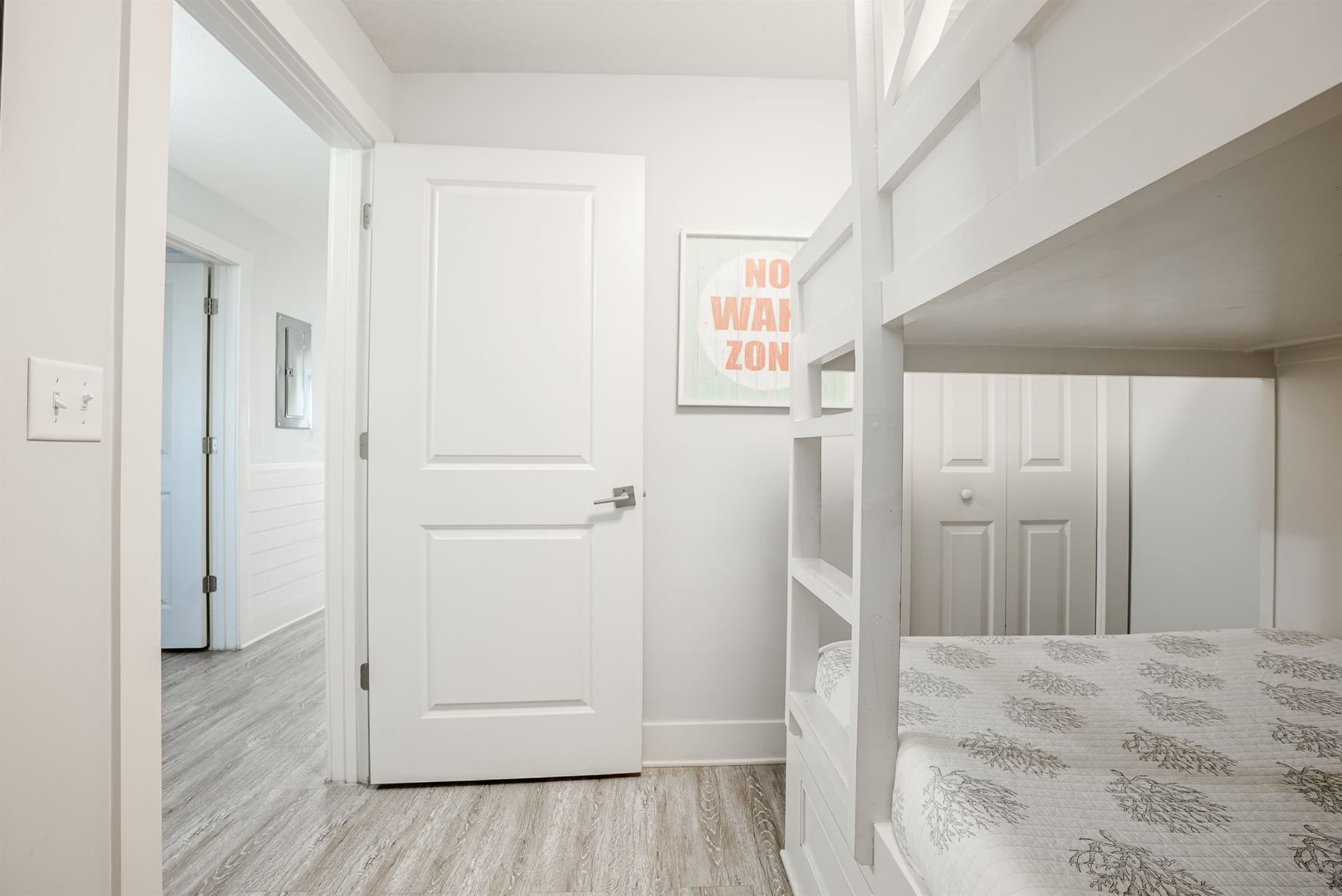 Kids bunk room with two bunk beds