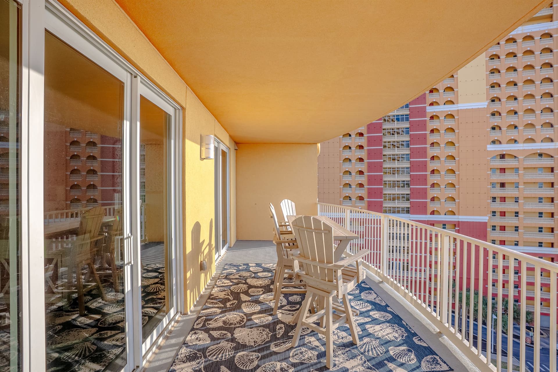 Balcony patio with outdoor seating
